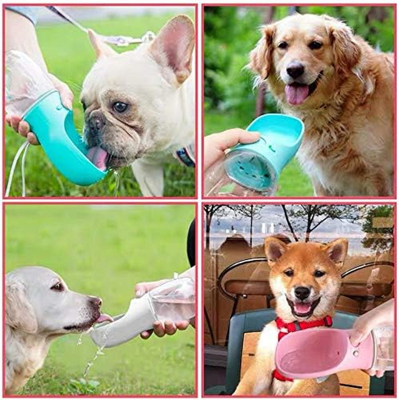 Dog Water Bottle for Walking Portable Dog Water Dispenser Pet Travel Drink Cup with Bowl -Food Grade Silicone| BPA Free | Pink