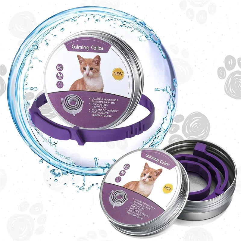 Calming Collar for Dogs & Cats | Natural Essential Oils | Anxiety & Stress Relief | Adjustable & Waterproof | 60-Day Wear