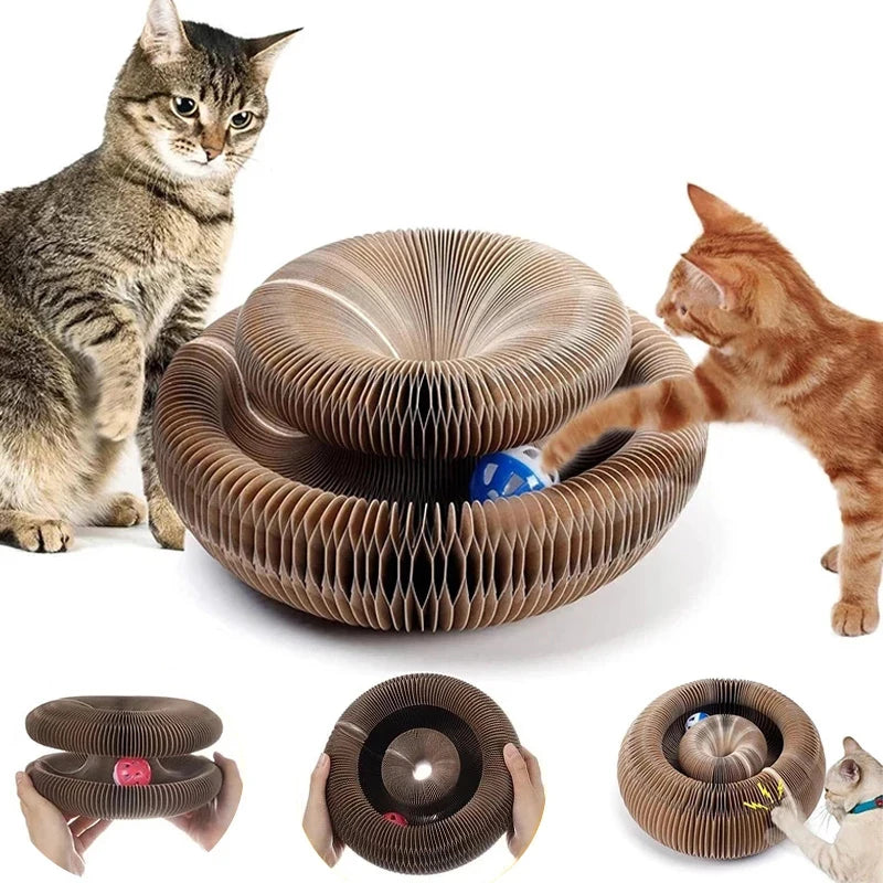 Round Corrugated Cat Scratch Board with Ball Toy