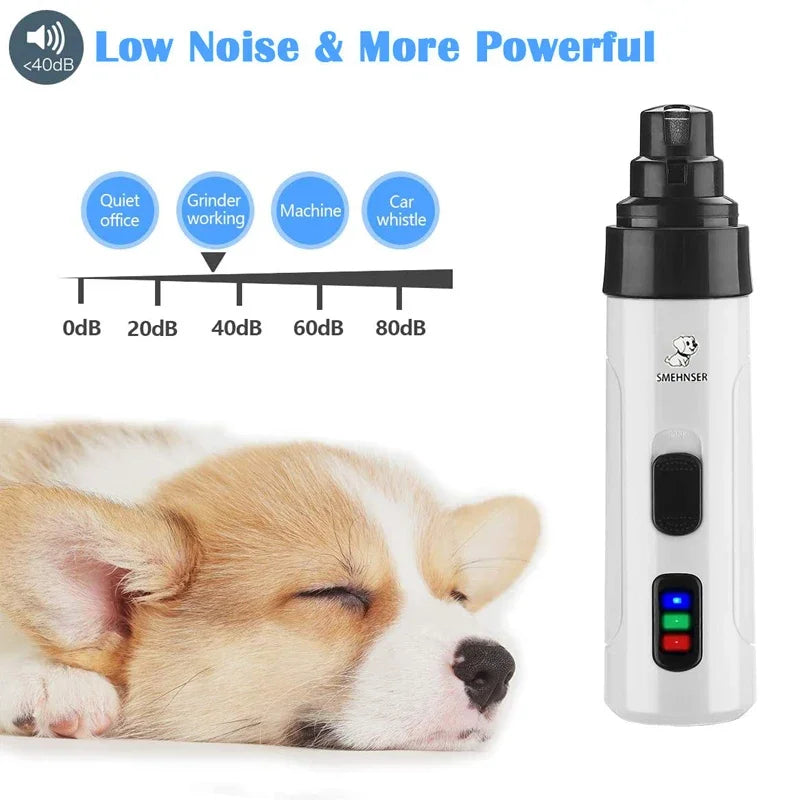 Quiet Electric Pet Nail Grinder – USB Rechargeable