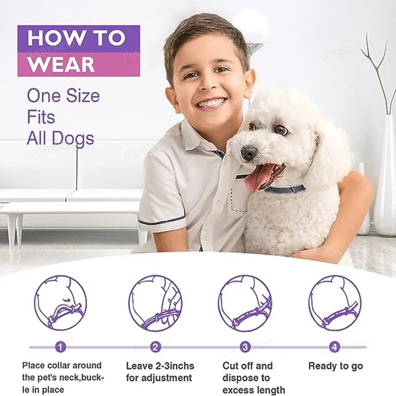 Calming Collar for Dogs & Cats | Natural Essential Oils | Anxiety & Stress Relief | Adjustable & Waterproof | 60-Day Wear
