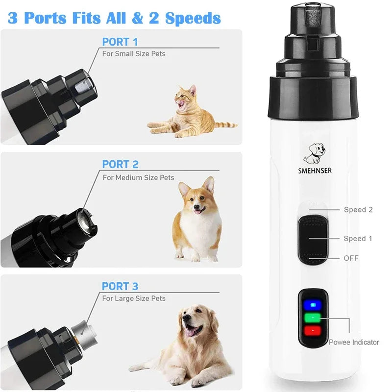 Quiet Electric Pet Nail Grinder – USB Rechargeable