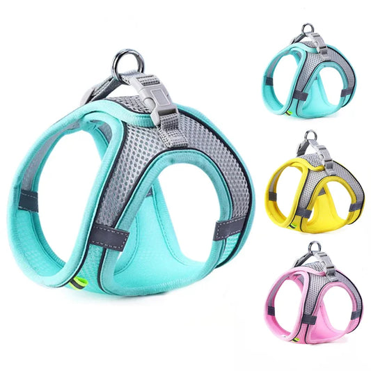 Reflective Adjustable Pet Harness – Breathable Vest for Small & Medium Dogs