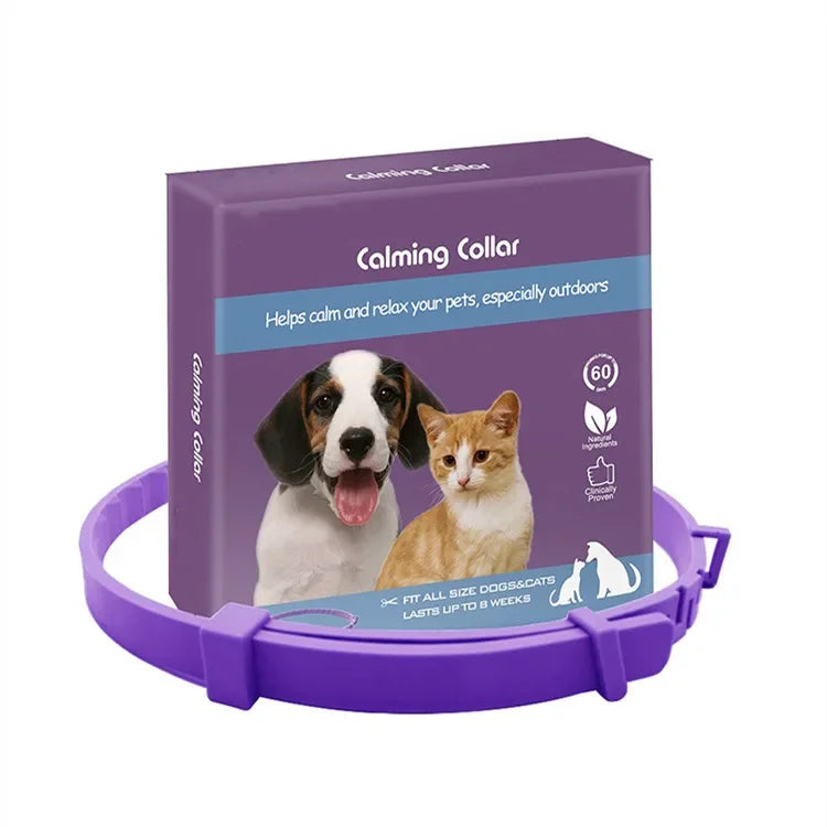Calming Collar for Dogs & Cats | Natural Essential Oils | Anxiety & Stress Relief | Adjustable & Waterproof | 60-Day Wear