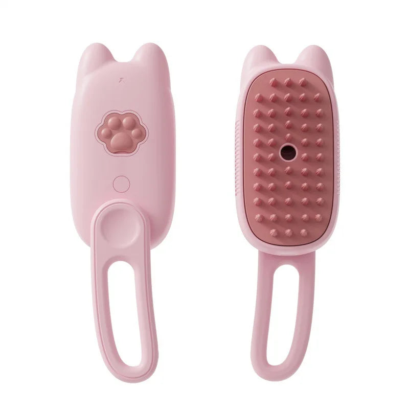 3-in-1 Electric Pet Steam Brush – Spray, Massage & Groom