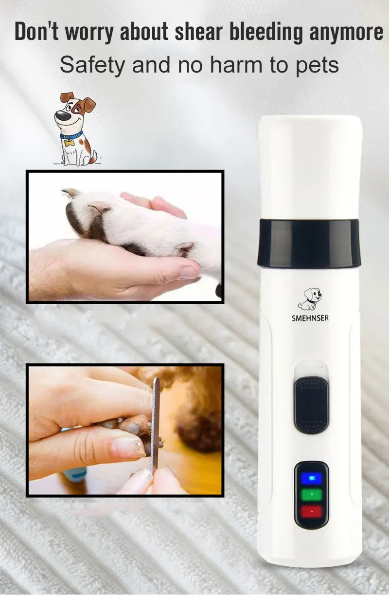 Quiet Electric Pet Nail Grinder – USB Rechargeable