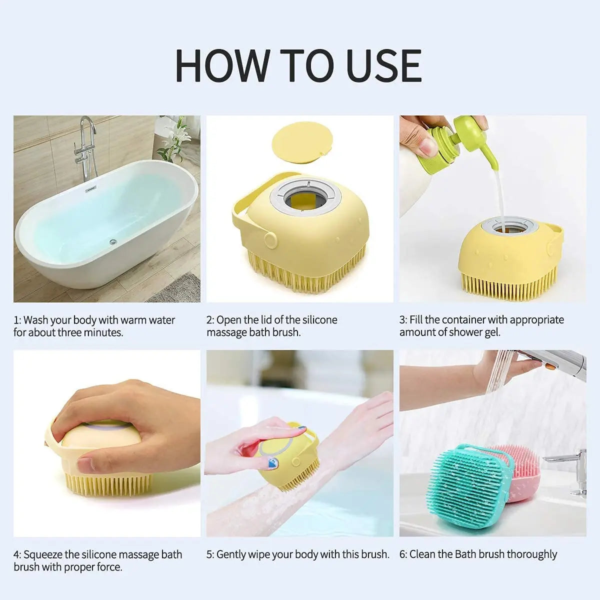 Silicone Dog Bath Brush with Shampoo Dispenser