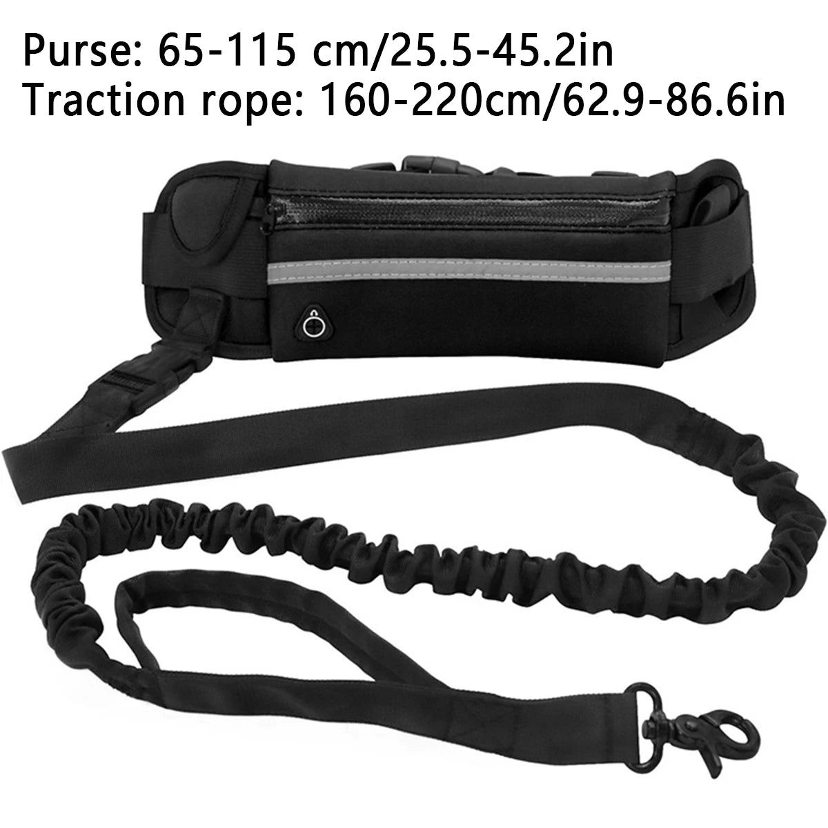 Hands-Free Dog Leash with Waist Bag – Reflective & Elastic