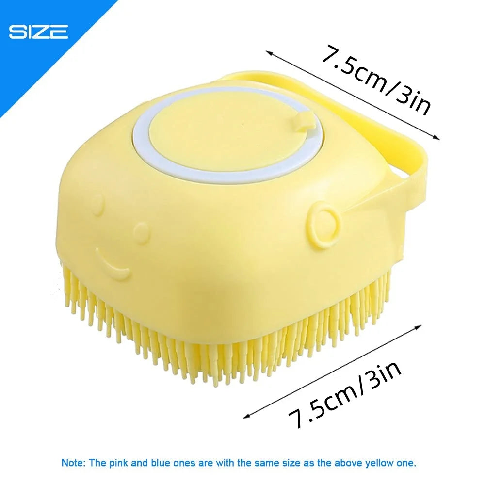 Silicone Dog Bath Brush with Shampoo Dispenser