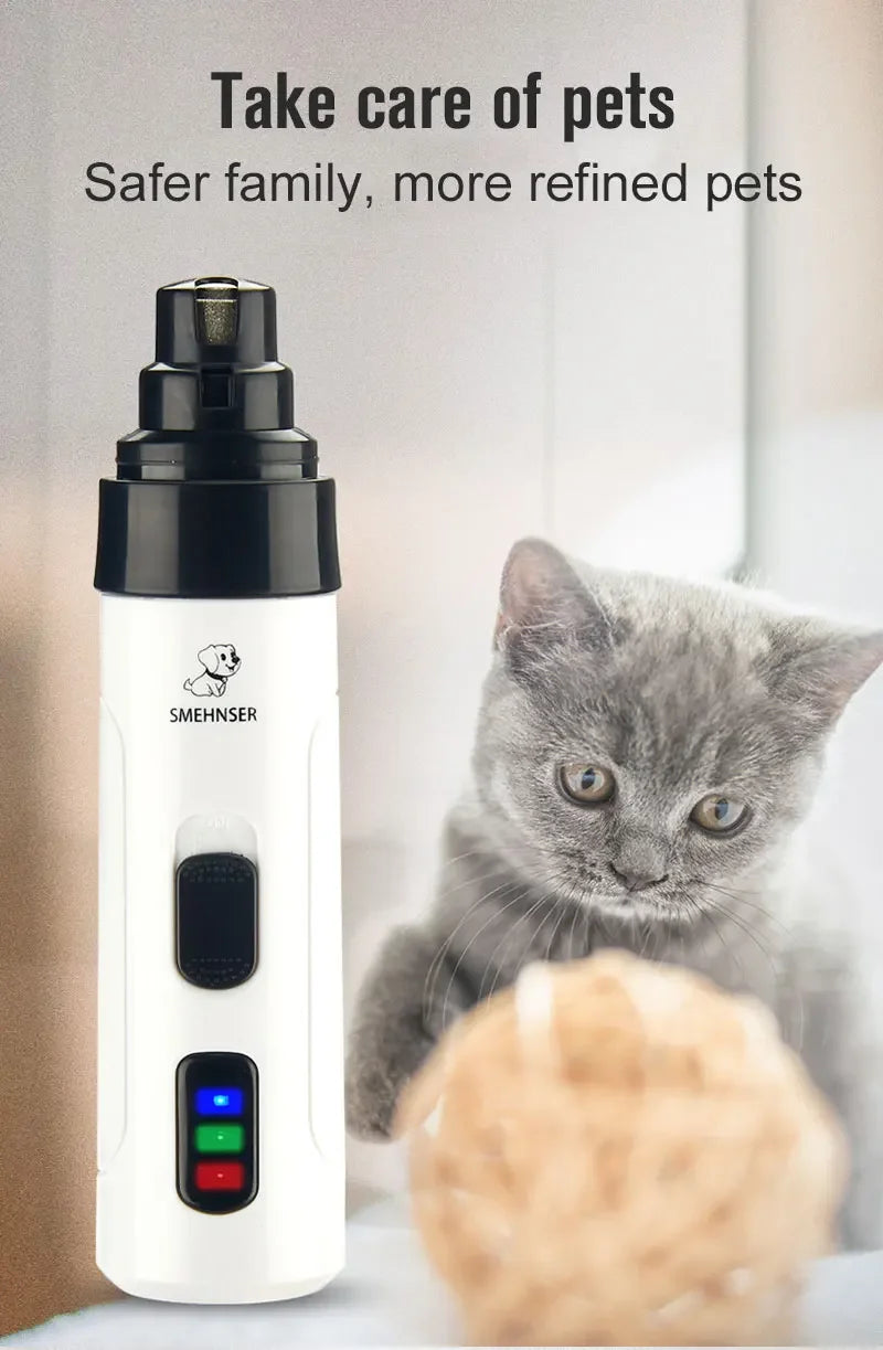 Quiet Electric Pet Nail Grinder – USB Rechargeable