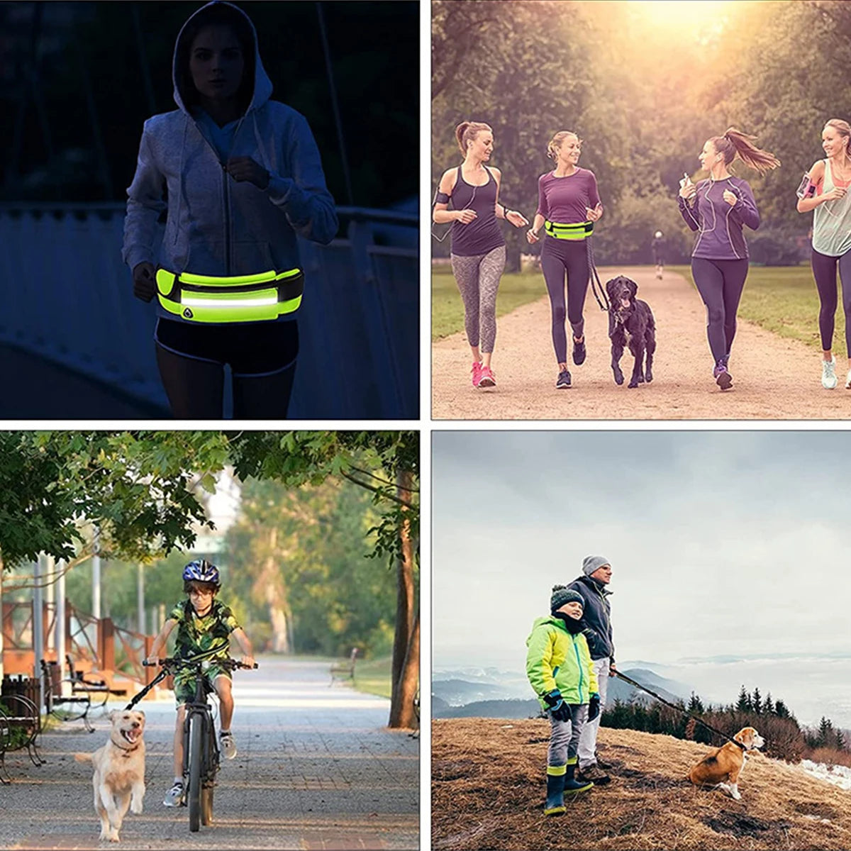 Hands-Free Dog Leash with Waist Bag – Reflective & Elastic