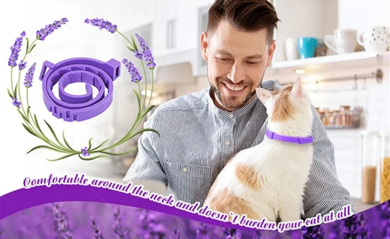 Calming Collar for Dogs & Cats | Natural Essential Oils | Anxiety & Stress Relief | Adjustable & Waterproof | 60-Day Wear
