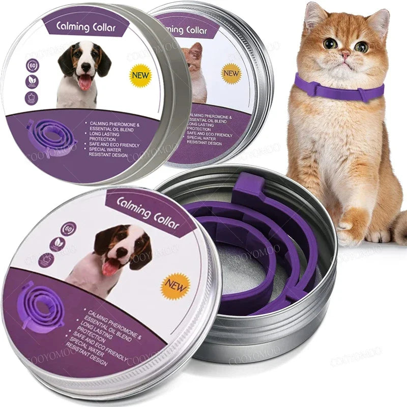 Calming Collar for Dogs & Cats | Natural Essential Oils | Anxiety & Stress Relief | Adjustable & Waterproof | 60-Day Wear