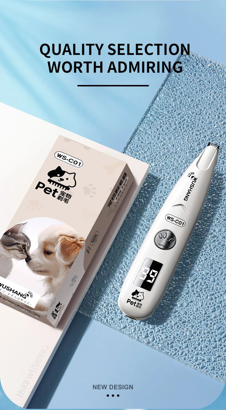 Electric Pet Grooming Trimmer – Quiet Waterproof Shaver for Dogs & Cats
