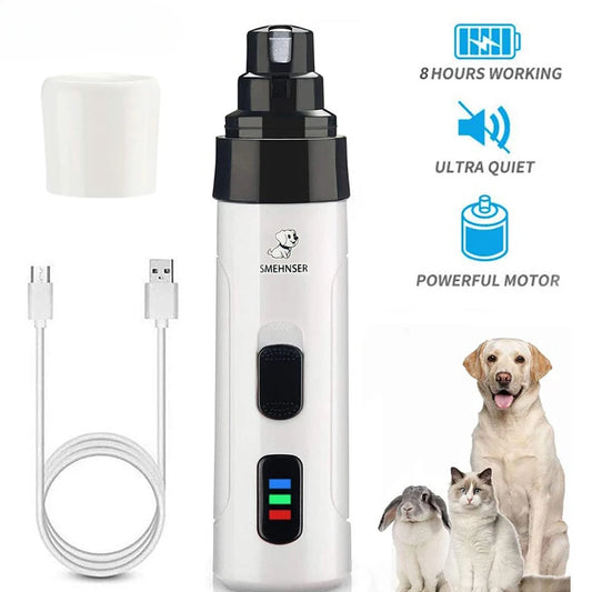 Quiet Electric Pet Nail Grinder – USB Rechargeable