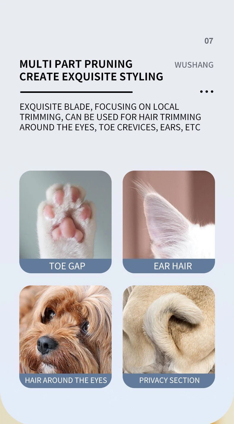Electric Pet Grooming Trimmer – Quiet Waterproof Shaver for Dogs & Cats