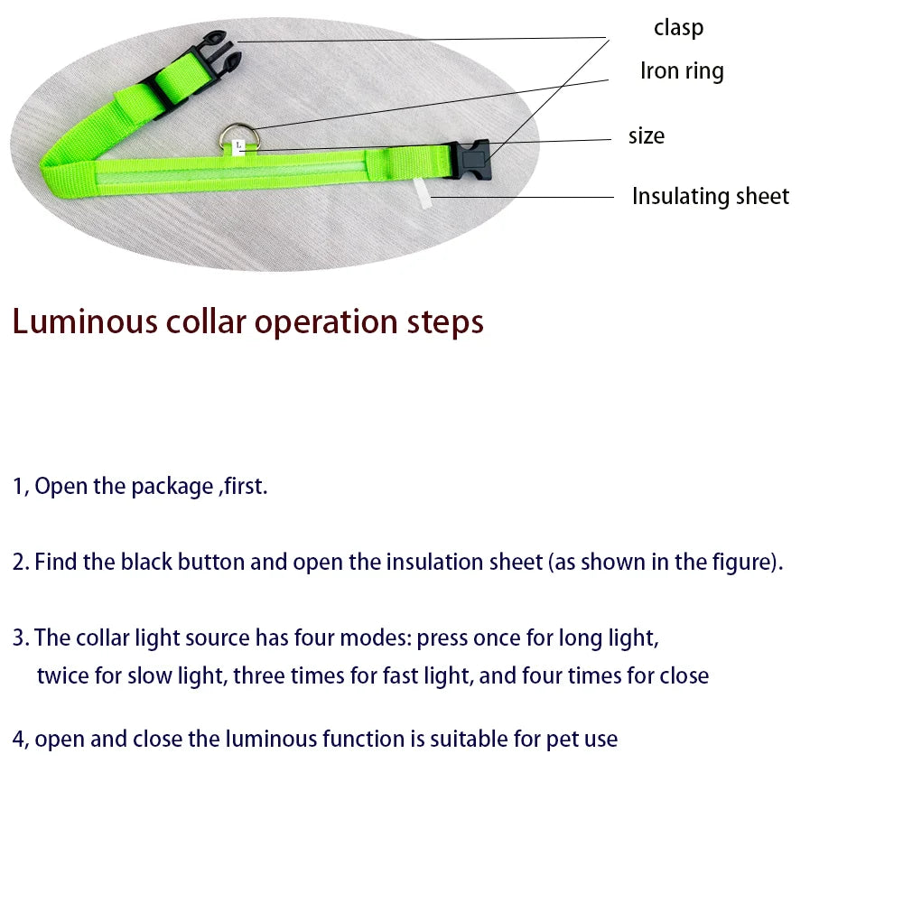 LED Night Safety Dog Collar