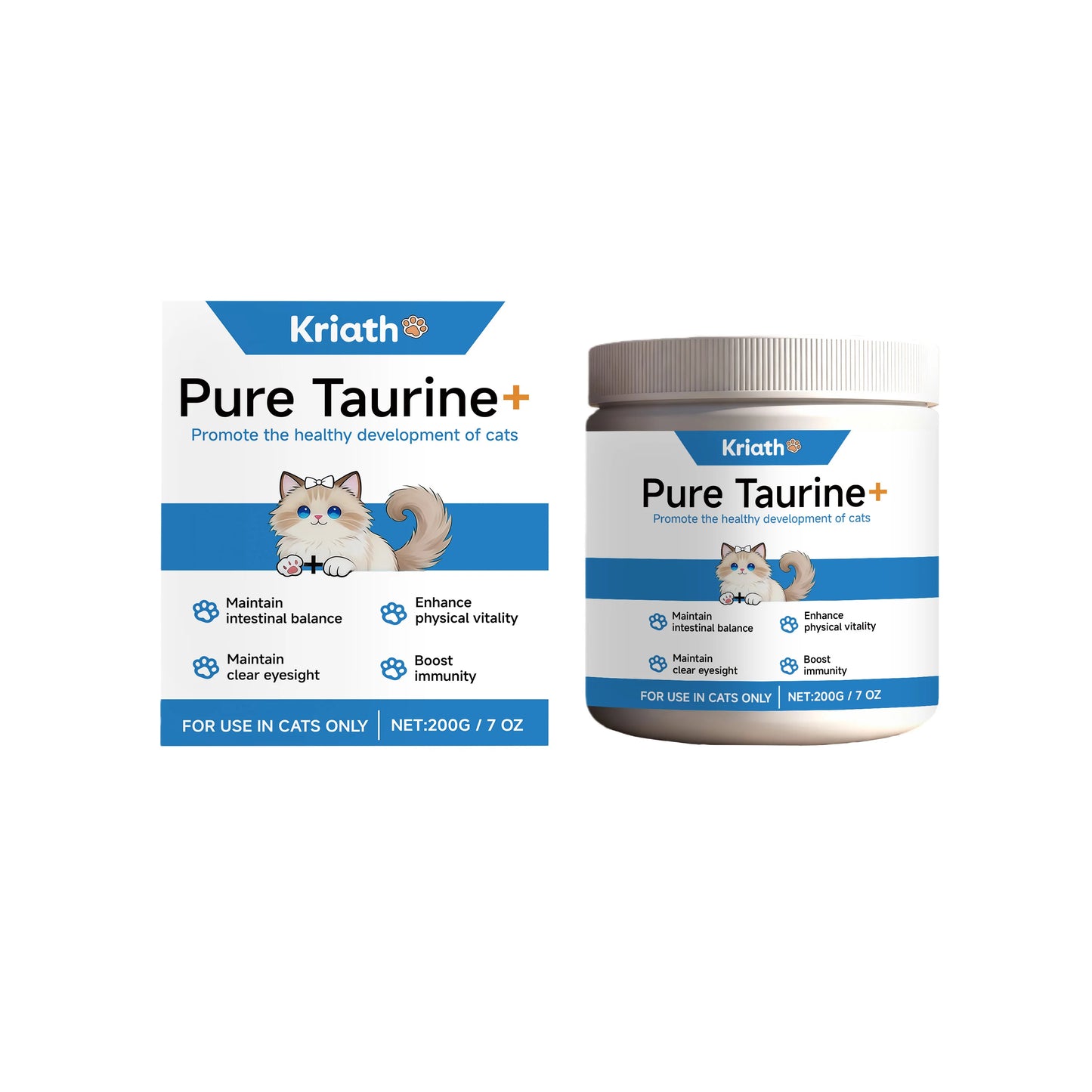 Taurine Powder for Cats | Heart & Vision Support | Daily Kitten Supplement | 200g