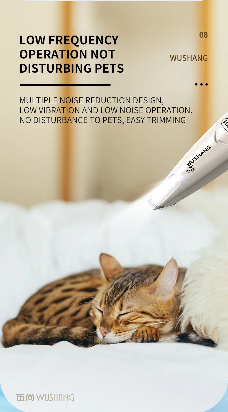 Electric Pet Grooming Trimmer – Quiet Waterproof Shaver for Dogs & Cats