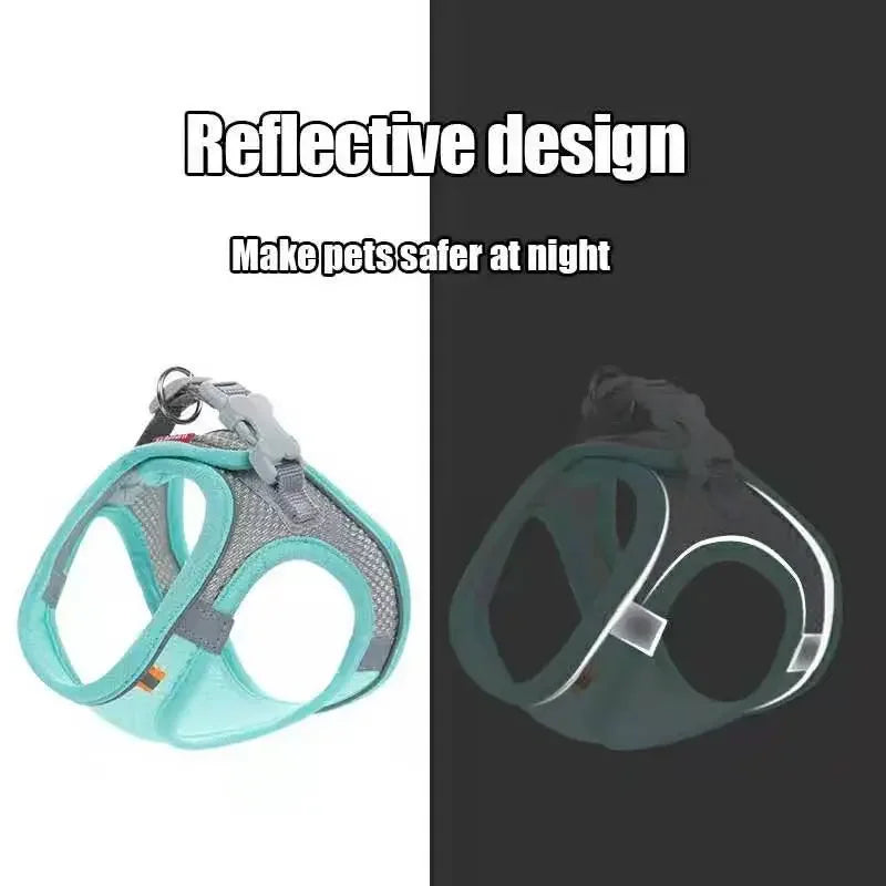 Reflective Adjustable Pet Harness – Breathable Vest for Small & Medium Dogs