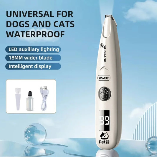 Electric Pet Grooming Trimmer – Quiet Waterproof Shaver for Dogs & Cats