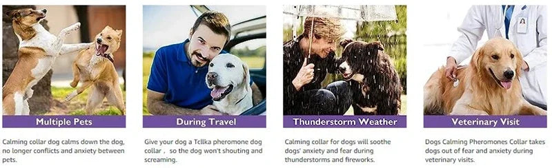 Calming Collar for Dogs & Cats | Natural Essential Oils | Anxiety & Stress Relief | Adjustable & Waterproof | 60-Day Wear