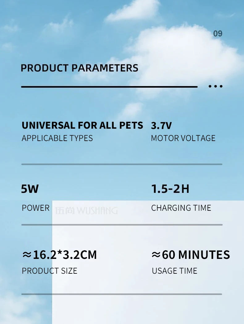 Electric Pet Grooming Trimmer – Quiet Waterproof Shaver for Dogs & Cats