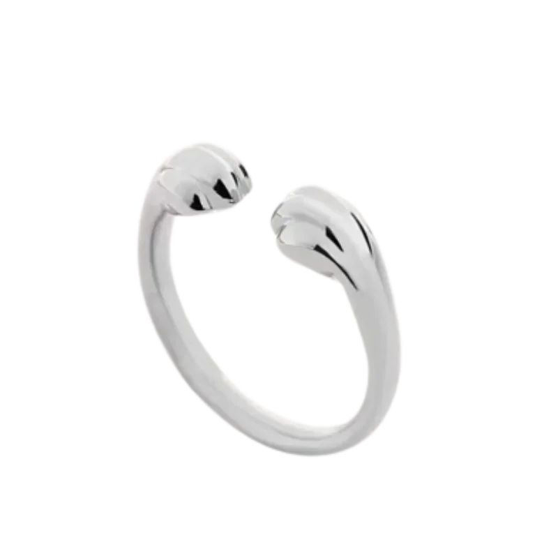 Cat Paw Print Ring – Adjustable Silver Ring for Cat Lovers