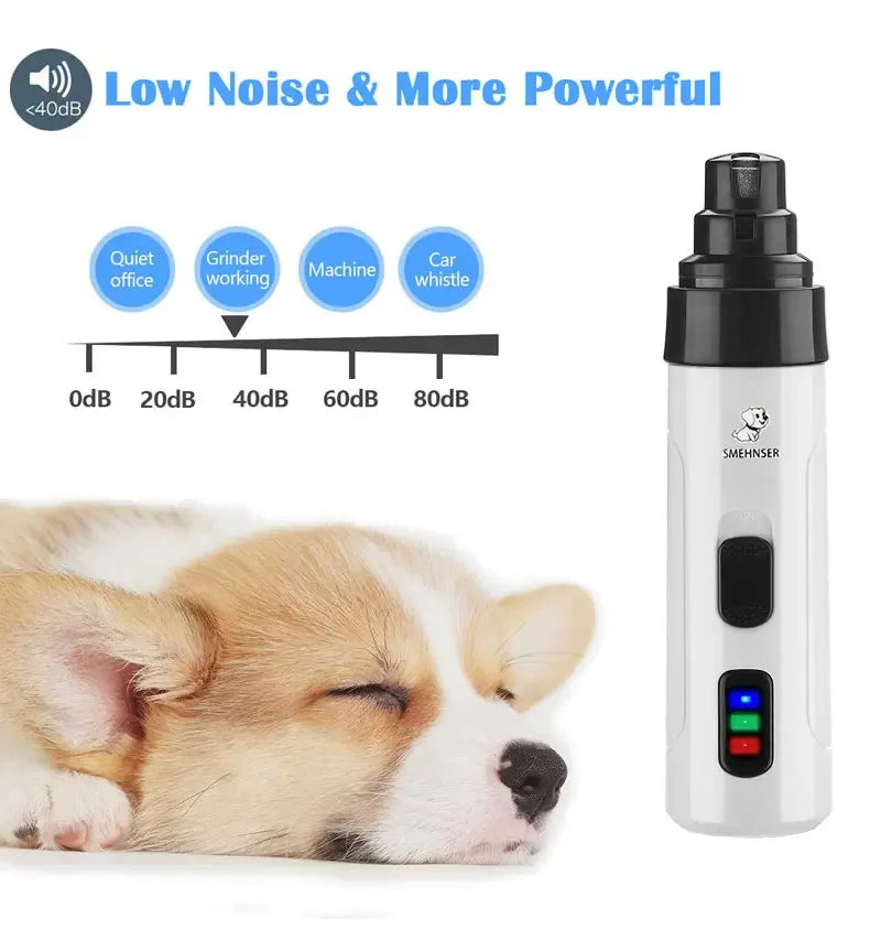 Quiet Electric Pet Nail Grinder – USB Rechargeable