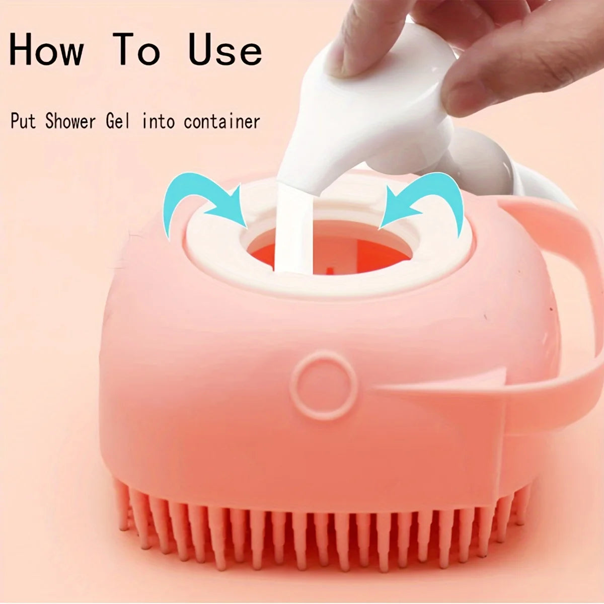 Silicone Dog Bath Brush with Shampoo Dispenser