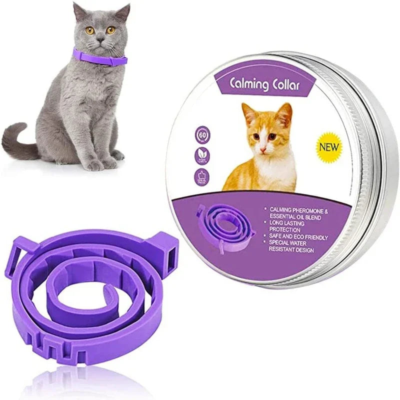 Calming Collar for Dogs & Cats | Natural Essential Oils | Anxiety & Stress Relief | Adjustable & Waterproof | 60-Day Wear