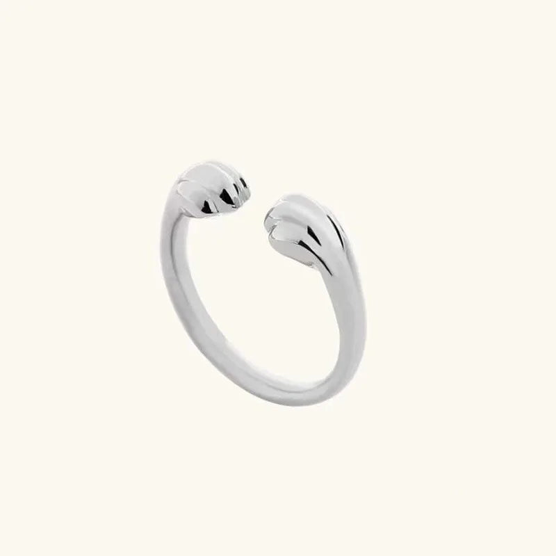 Cat Paw Print Ring – Adjustable Silver Ring for Cat Lovers