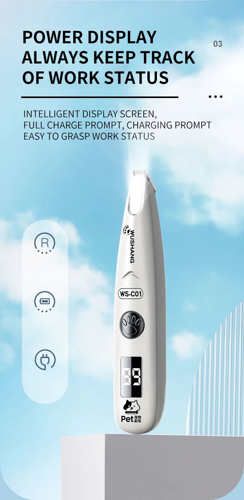 Electric Pet Grooming Trimmer – Quiet Waterproof Shaver for Dogs & Cats