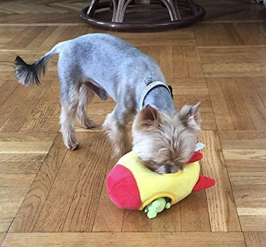 - Interactive Squeaky Plush Hide and Seek Squirrel Type Puzzle Toy for Dogs, Small Size (Spaceship and Aliens)